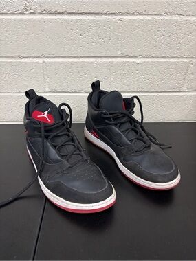 Jordan Black and Red Mid-Top Sneakers-Worn 2 times only